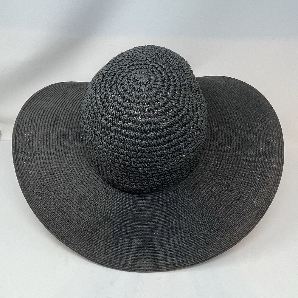 Scala Collezione Wide Brim Sun Hat Women’s Black Packable - Picture 6 of 11